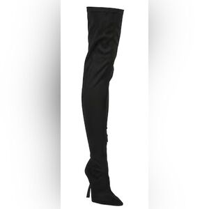 PIFERI Women’s OTK Thigh High Black Suede Architectual Heel Boots $1150 NEW